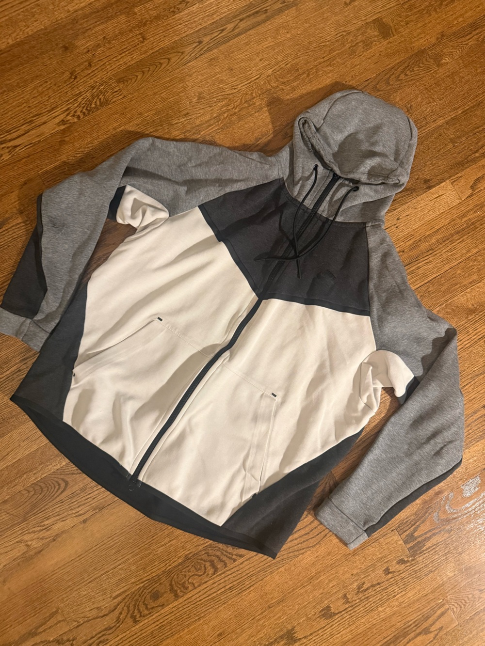 Nike Men’s Colorblock Zip Hoodie - White, Gray & Black